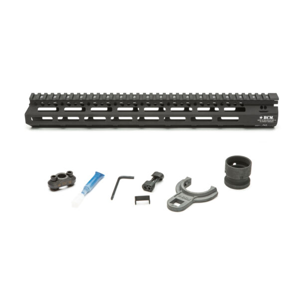 Alternative view of BCM GUNFTR MCMR RAIL 556 15 BLK MLK
