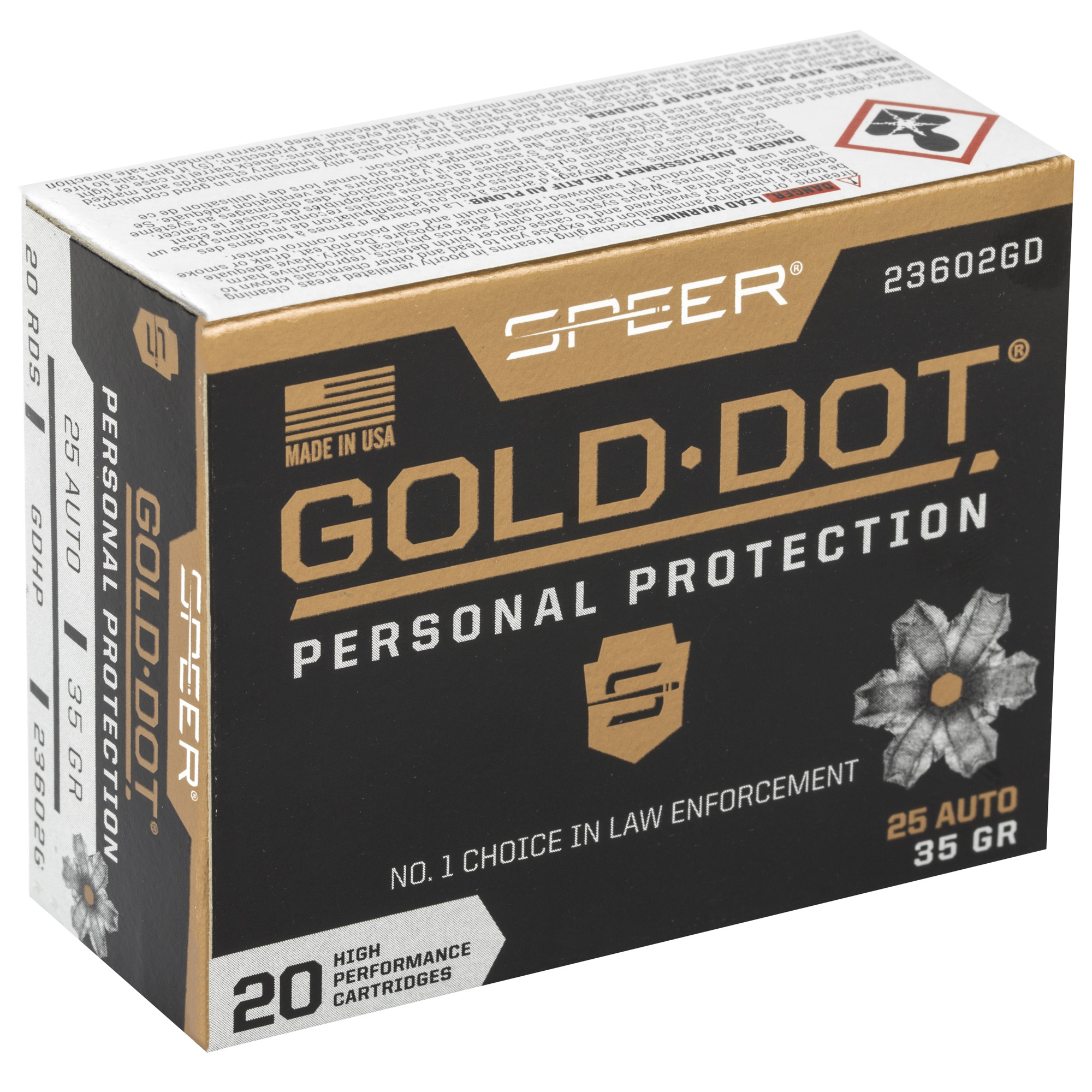 SPR GOLD DOT 25ACP 35GR HP 20/200 - Image 2
