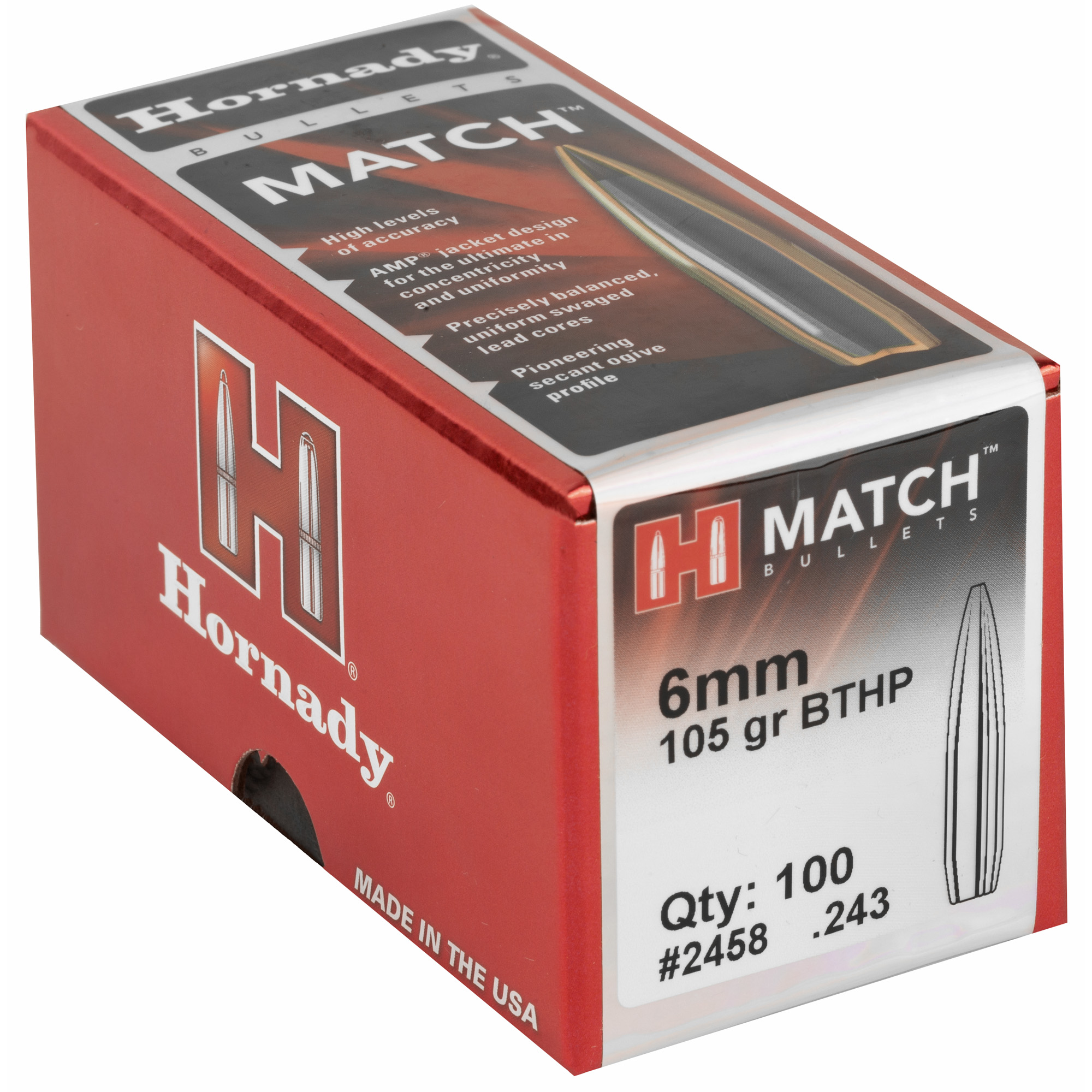 HRNDY MATCH 6MM .243 105GR 100CT - Image 2