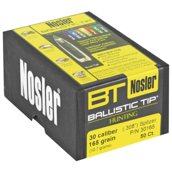 Alternative view of NOSLER 30 CAL 165GR 50CT