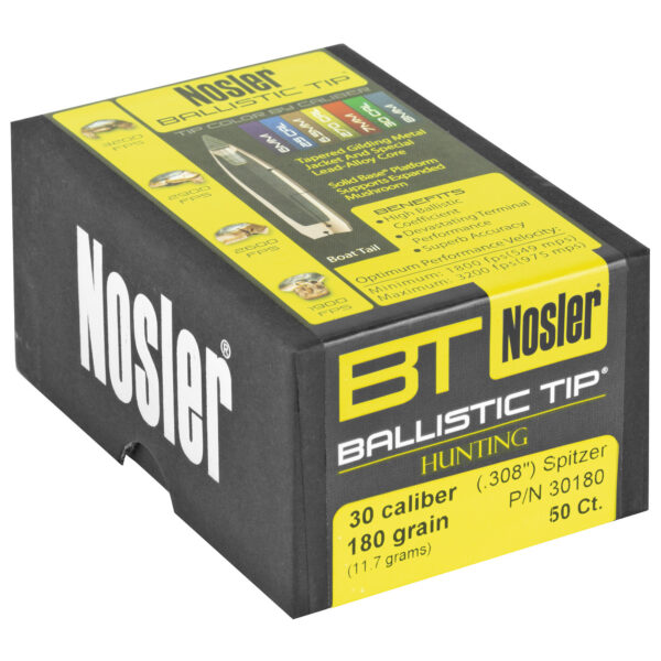 Alternative view of NOSLER 30 CAL 180GR 50CT