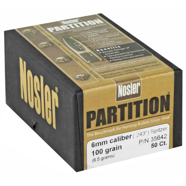 Alternative view of NOSLER 6MM 100GR SP PARTITION 50CT