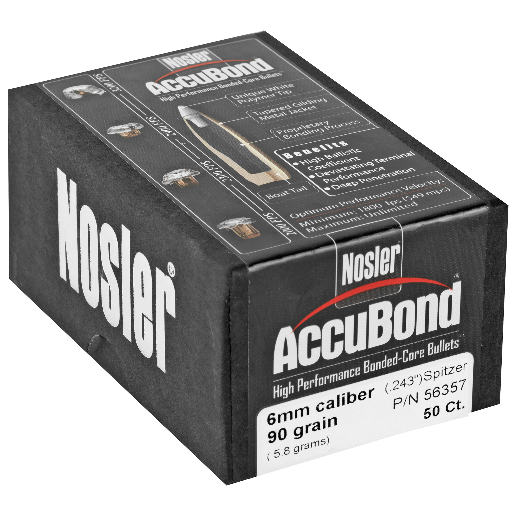 NOSLER 6MM 90GR ACCUBOND 50CT - Image 2