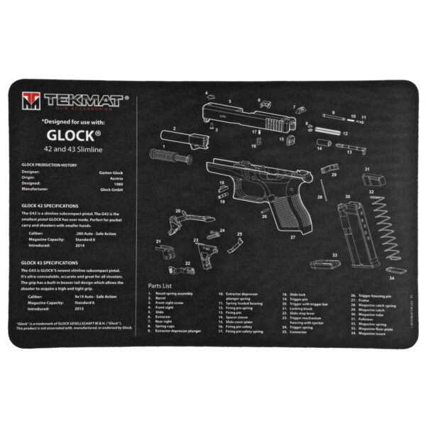 TEKMAT PISTOL MAT GLK 42/43 BLK