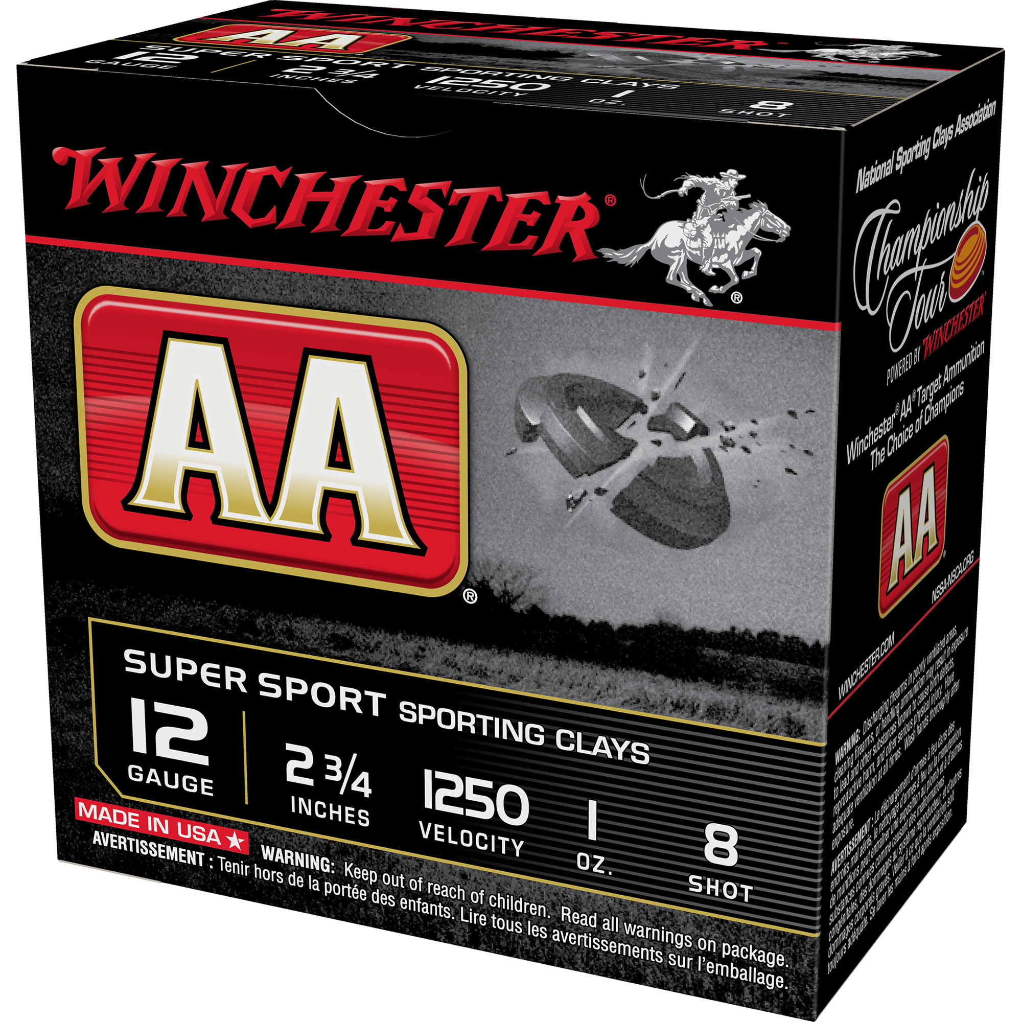 WIN AA SPR SPT 12GA 2-3/4 #8 25/250