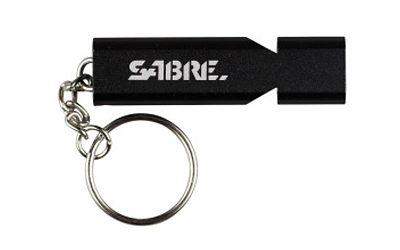 SABRE WHISTLE W/LANYARD BLACK